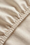 Cotton Double Bed |   Single Elastic Sheet Beige - 4