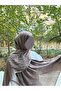 Hijab Cotton Soft Textured Zig Sag Pattern Jacquard Shawl Milk Coffee