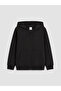 Ozmarka New Season Black Hooded Boys' Zippered Sweatshirt - 2