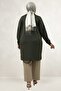 48089 Large Size Beyoğlu Stone Modal Tunic - Khaki - 4