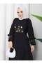 Embroidery Detailed Asel Hijab Dress Black - 4