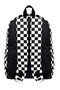Checkerboard Patterned Kindergarten and Primary School Backpack with Transparent Front Pocket and Teddy Bear Toy - 3