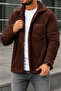 Unisex Plush Jacket Winter Thick Textured Buttoned Double Pocket Oversize Shirt Jacket Cardigan - 2