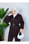 طقم لويشو بحزام وسحاب باللون البني - 3