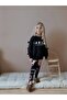 GIRLS NEW SEASON ROSE PATTERN RIBBON DETAIL SWEATSHIRT LEGGING SET - 2