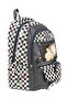 Water Resistant Checkerboard Pattern Plush Teddy Bear Charm Ergonomic School Bag for Girls - 3