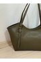 Soft Leather Women's Shoulder Bag with Belt Detail - 4