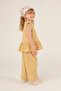 Buttoned Front Ruffled Blouse Pastel Yellow - 3