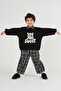 Reglan Sleeve Printed Sweat Black - 2