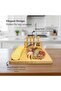 Bamboo Cheese Board Set | 4 Stainless Steel Cheese Knives | Natural Charcuterie & Serving P - 4