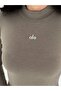Soft Textured Ribbed Coffee Body Tights Set with Finger Loop - 4