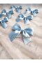 Baby Blue 2 cm Satin Bow, Dowry Box, Bundle Decoration, Wedding, Christmas Ornament, Candy Box, Birthday Decoration 20 Pieces - 6
