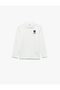 Cotton Long Sleeve Embroidered Polo Collar School T-Shirt - 3
