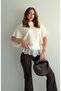 Ecru Bat Sleeve Lace Detailed Knitwear Sweater - 2716 - 2