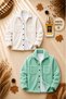 2 Pcs Unisex Plush Jacket Set + 100 ml Perfume Winter Thick Textured Buttoned Double Pocket Oversize Shirt Jacket Cardigan