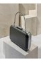 Black Matte Leather with Black Metal Detailed Handle and Chain Strap Women's Evening Dress Bag Wedding Engagement Graduation - 2