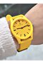 Special Design Yellow Color 3 Atm Miyota Movement Soft Touch Silicone Cord Unisex Wristwatch 8688Dg