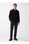 Vizyon New Season Black Standard Fit Velvet Men's Shirt Jacket - 2