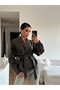 Women's Zr Model Shawl Collar Tie Leather Jacket