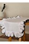 Shine White Gardenya Linen Embroidered Heryeri Ruffle Runner - 2