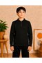 Boys' Half Zipper Stand Collar Textured Knitwear Sweater Long Sleeve Casual Top 7-15 Years