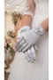 Satin Pearl Short Bridal Gloves White Wedding Marriage Engagement Party Prom Costume Gloves