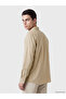 Özmarka New Season Beige Regular Fit Men's Shirt - 3