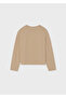 Beige Girls' Printed Long Sleeve T-Shirt 7001 - 3