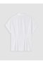 White Plus Size Poplin Women's Pleated Shirt - 4