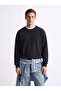 Regular Fit Basic Crew Neck Anthracite Sweatshirt - 2