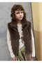Brown Girl's Fur Vest 7305