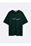 Relaxed Fit Sign Printed Green T-Shirt - 3