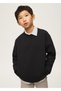 Black Boy's Embossed Patterned Sweatshirt 7410