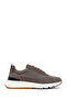Men's Gray Lace-Up Thick Soled Nubuck Leather Casual Sneaker Wm740008Dn
