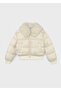 Girl's Faux Fur Collar Short Puffer Coat - 3