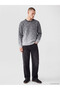 Ozmarka New Season Anthracite Crew Neck Patterned Men's Knitwear Sweater - 2
