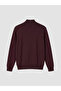 Özmarka New Season Burgundy Half Turtleneck Men's Knitwear Sweater - 6