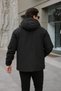 Men's Black Hooded Waterproof Casual Outdoor Jacket with Zipper Pockets - 4