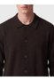 Özmarka New Season Brown Polo Collar Men's Knitwear Cardigan - 3