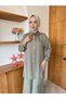 طقم مكون من قطعتين من قماش التينسل بتفاصيل أزرار - 4