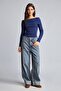 Fitted Off-The-Shoulder Folded Collar Ribbed Knitwear Basic Sweater H2387Ax26Au - 2