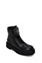 Women's Black Zippered Stoned Thick Soled Leather Boots Wf190026Dv - 7
