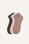 Women's Ribbed and Ruffled Edged 3-Piece Cotton Bootie Socks H7166Axns