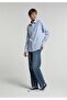 Regular Fit Shirt Neck Striped Men's Blue Long Sleeve Shirt - 3
