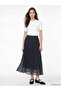 Timeless Clothing & Timeless Choices Polka Dot Chiffon Pleated Skirt with Drawstring Waist