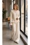 Knitwear Button Detailed Hair Braided Ruffle Women's Top and Bottom Two-Piece Set - 2
