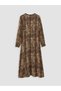 Lcw Grace Beige Tie Collar Patterned A-Line Dress - 7