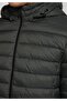 Slim Fit Hooded Zippered Lined Men's Green Coat - 4