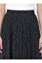 Vizyon New Season Black Polka Dot Chiffon Pleated Skirt with Elastic Waist - 3