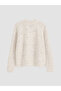 Vizyon New Season Ecru Crew Neck Patterned Women's Knitwear Sweater - 7